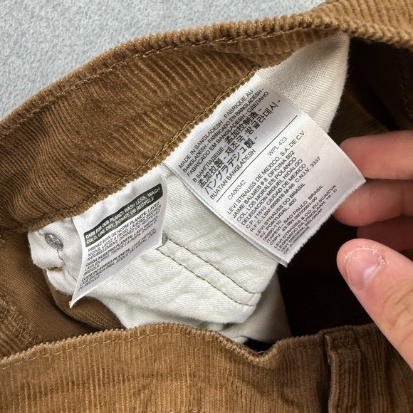 Levis Jeans Mens 34x34 (33x33) Brown Corduroy Pants 505 Regular Straight Leg - Picture 8 of 12